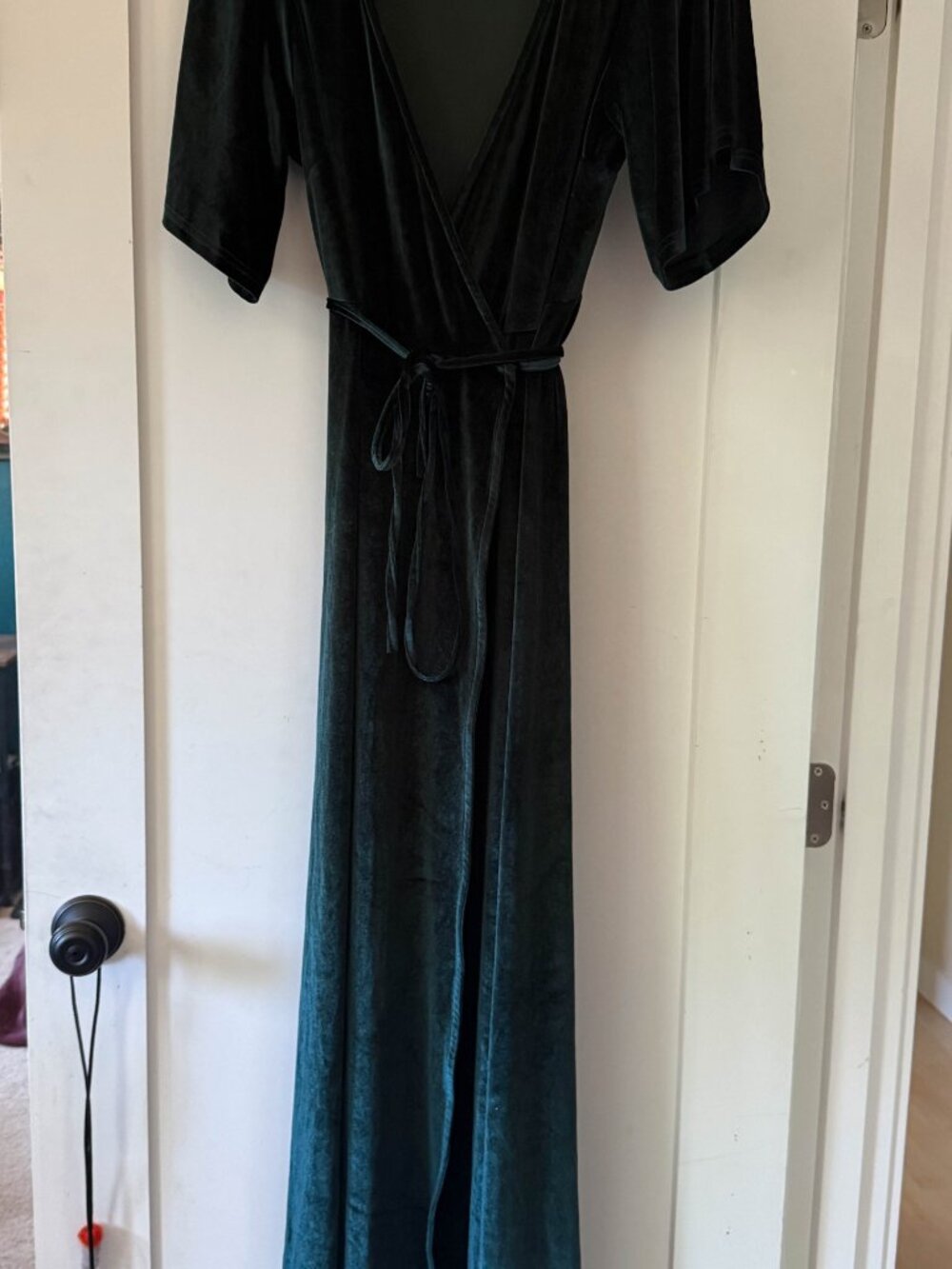 Baltic Born Deep Green Velvet Maxi Dress - Picture 2 of 2
